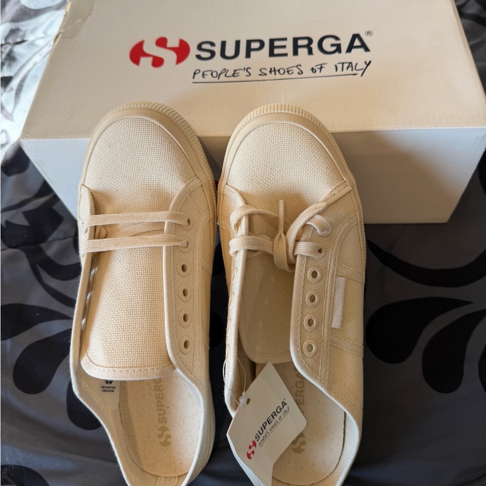 Superga Women's Beige Canvas Sneakers